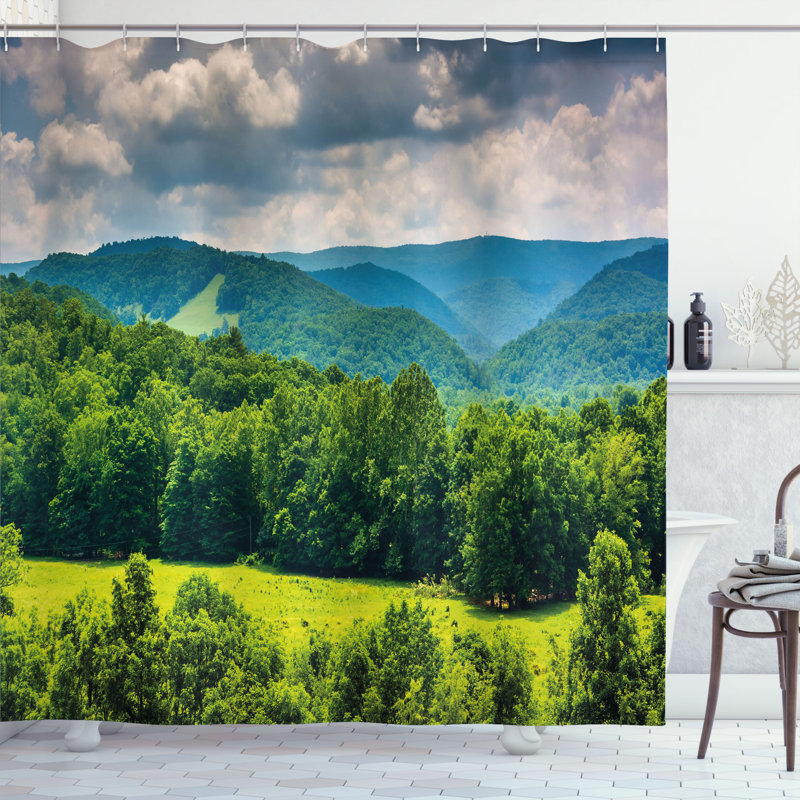 Shower Curtain with Hooks Included, 84"H x 69"W
