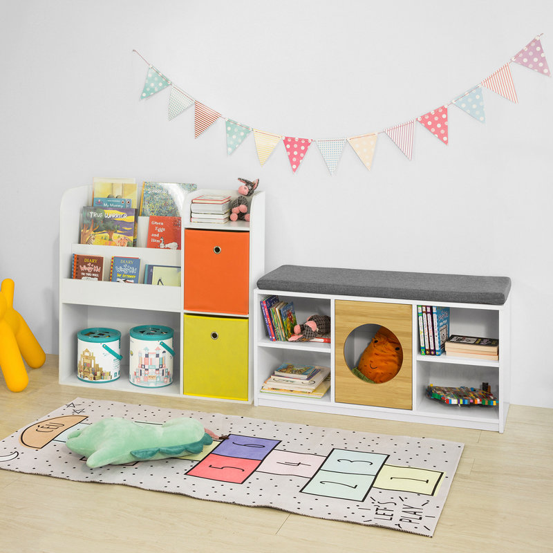 Présentoir à livres pour enfants H 34,25 po x l 35,04 po Achilina, Blanc