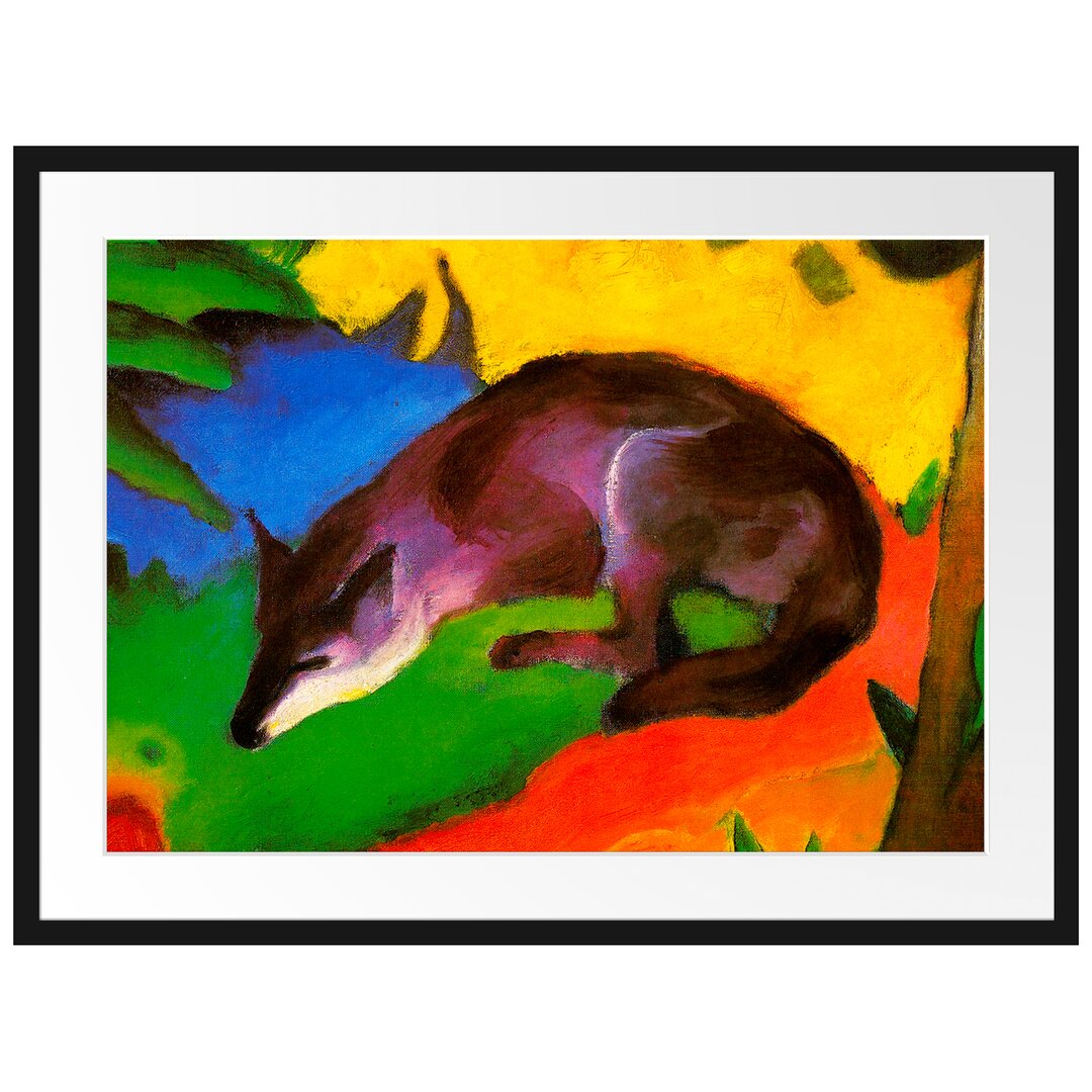 Gerahmtes Poster Fuchs von Franz Marc