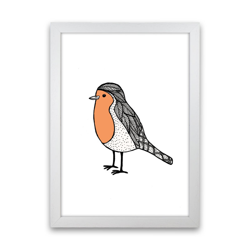 Robin Final by Carissa Tanton - Print, 46cm H x 34cm W x 3cm D, White Framed