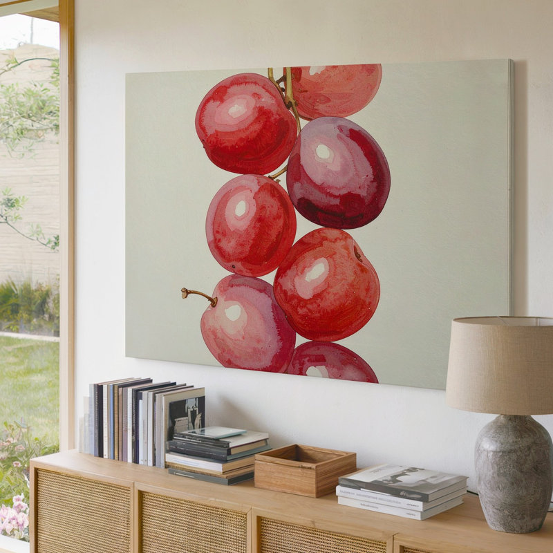 Art mural, grappe de raisin rouge, H 30 po x l 30 po