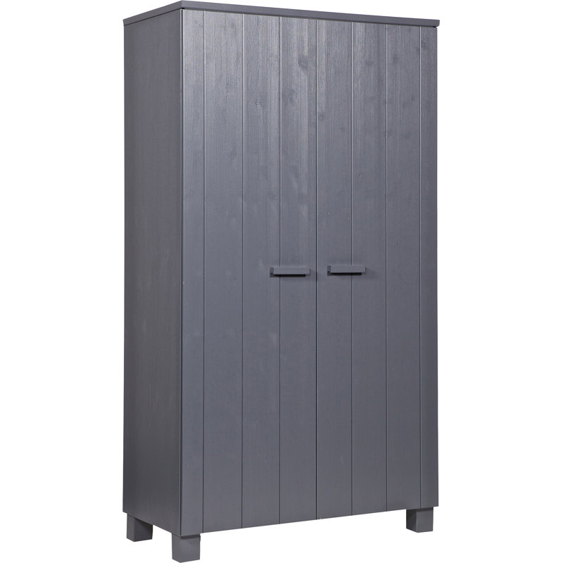 Sarcoxie 2 Door Wood Wardrobe, Steel Grey