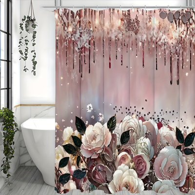 Shower Curtain with Hooks Included