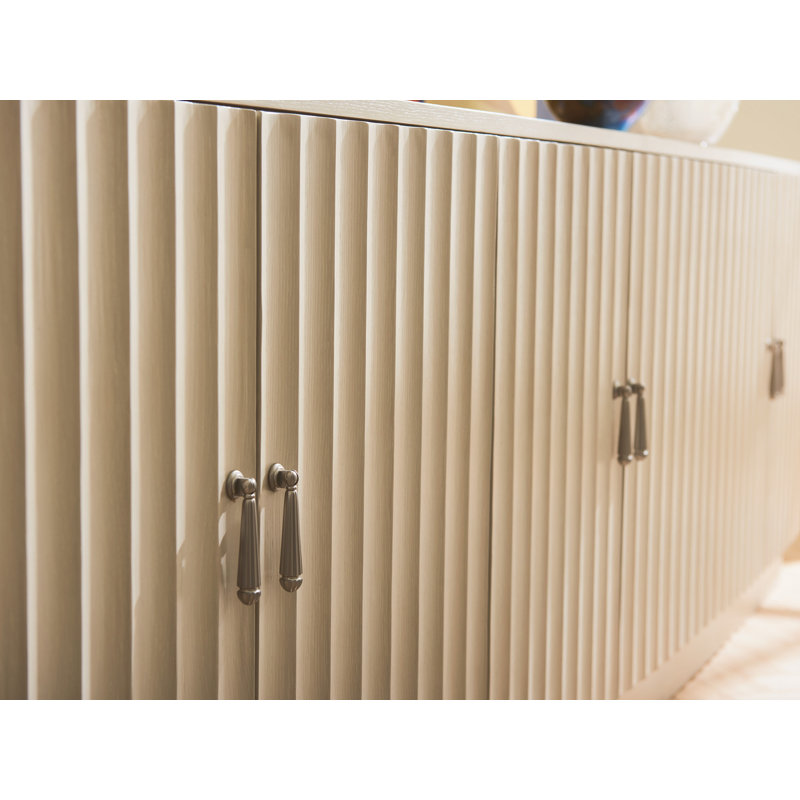 San Marcos White Transitional Media Console with Cabinet