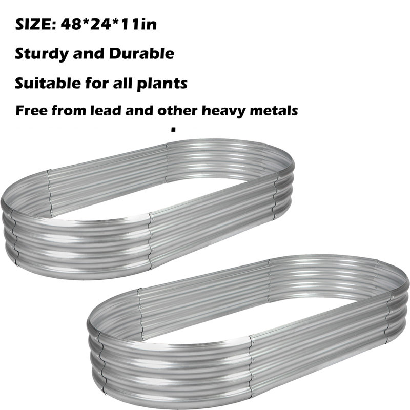 Hal 4x2x0.9ft Raised Garden Bed 2 Pack