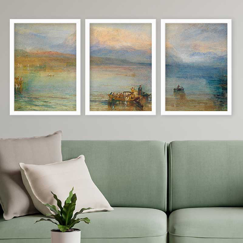 Superbe ensemble de peintures décoratives encadrées (3 pièces) de 21,7 po x 29,5 po chacune | Cadre 100% bois avec polystyrène de 0,8 pouce | Impression numérique UV | Parfait pour la décoration murale de salon, de bureau et de galerie