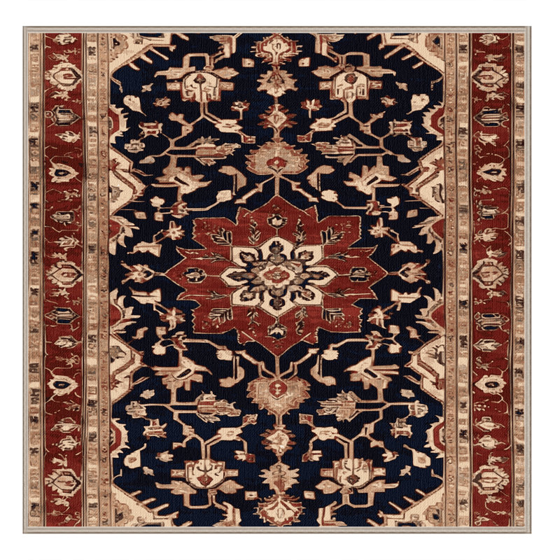 Machine Washable Persian Brown Area Rug, Square 3'