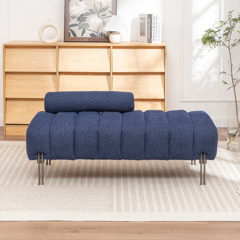 Banc de rembourrage de 52 po Ashyiah, Bleu