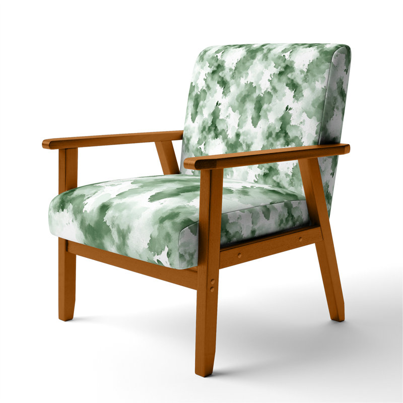 Chaise d'appoint Boho - Green Mist Green, Accoudoirs carrés bruns