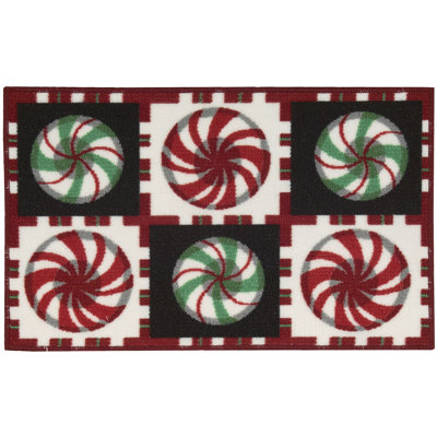 Tapis noir/blanc de noël