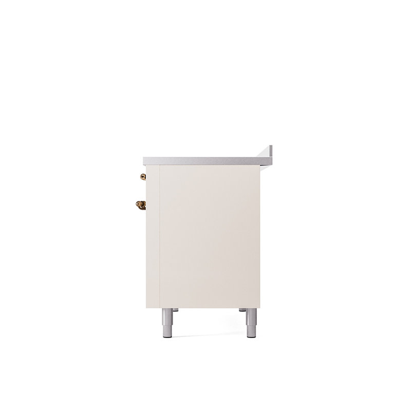 Cuisinière à induction 48 po ILVE Nostalgie II, Blanc antique / bronze