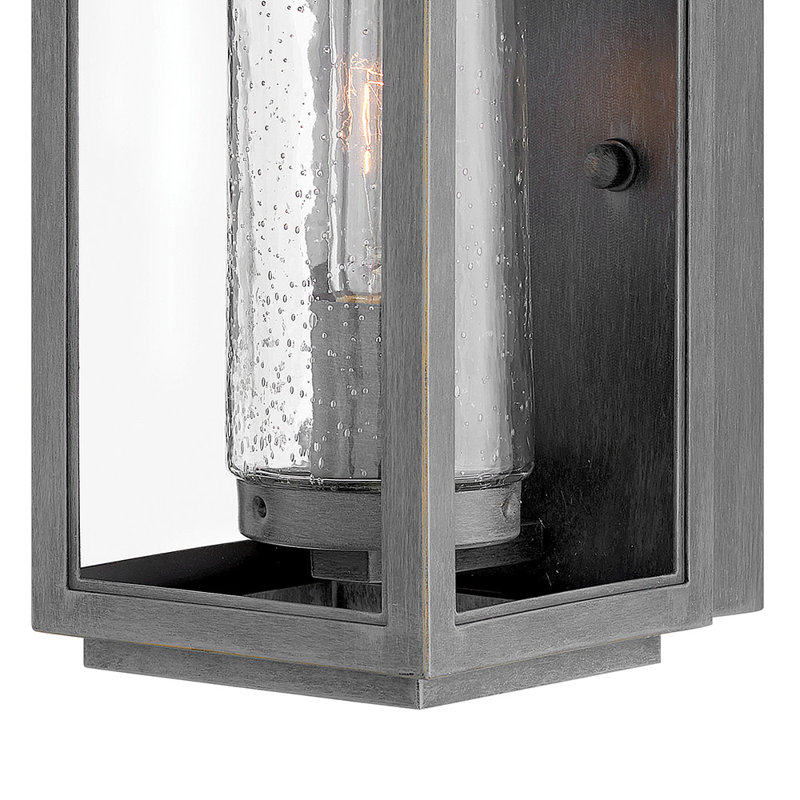 Atwater Outdoor Wall Lantern, 14" H x 6.5" W x 7" D, Black, Black