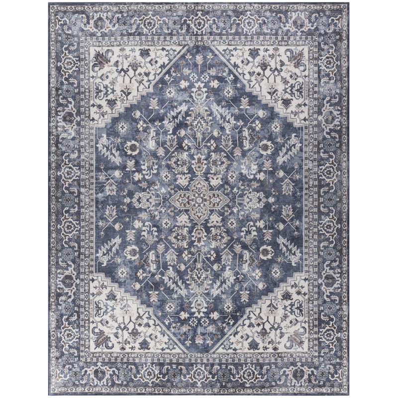 Washable Oriental Rug, Rectangle 9'2" x 12'