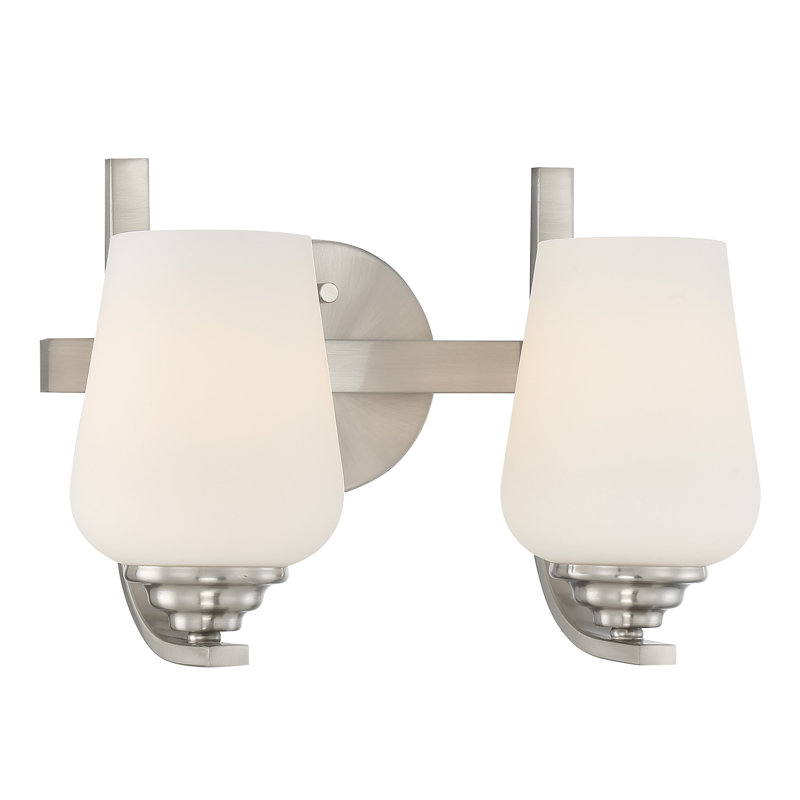 Éclairage pour meuble-lavabo Red Barrel Studio Kaesha, Nickel brossé, Blanc