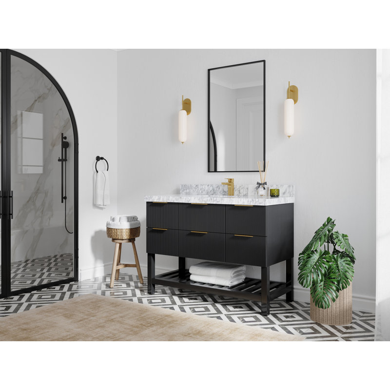 48'' Single Bathroom Vanity with Marble Top