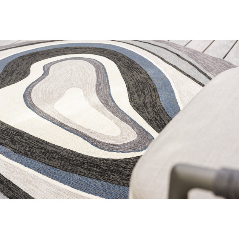 Geometric Area Rug, Oval 4'7" x 6'7"