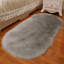 Oval Solid Colour Faux Sheepskin 120cm X 60cm Area Rug