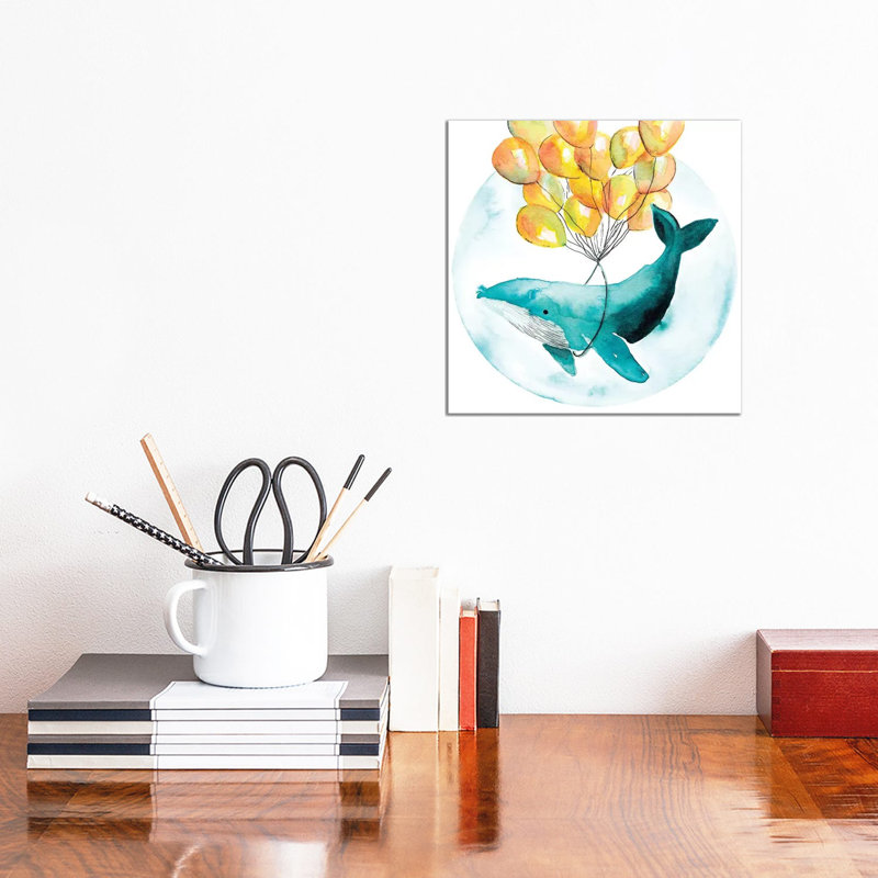 Magic Whale I - Wrapped Canvas Painting, 30.48 cm H x 30.48 cm W