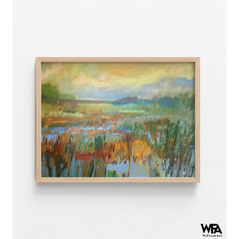 «Marsh In May» par Jane Schmidt, idée de décor de paysage abstrait inspiré du printemps, affiche de style rustique campagnard