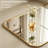 Full Body Mirror, Curved Floor Standing Large Mirror With Bracket - Equipped With Aluminum Frame Suitable For Bedrooms And Living Rooms,-1457964830