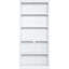 Bibliothèque de rangement de 211 cm de haut avec 5 tablettes réglables, éclairage DEL, pour salon et bureau, blanche. Ensemble idéal de 208 cm.
