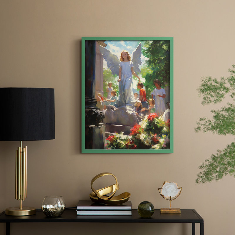 Religious Series CDLXII, reproduction encadrée - bois massif, H 30 po x l 24 po, Vert