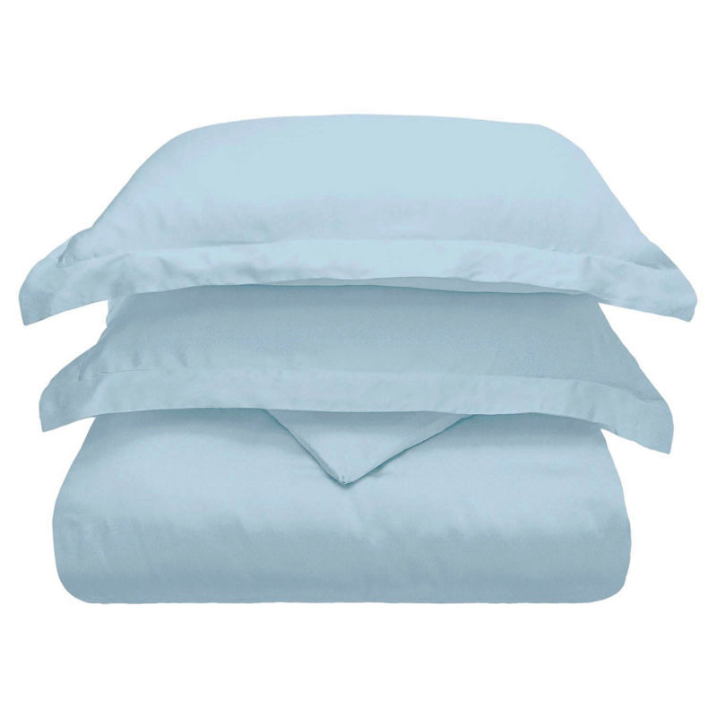 Ensemble de housse de couette en bois de hêtre BNM, Bleu clair, Housse de couette pour très grand lit et 2 très 