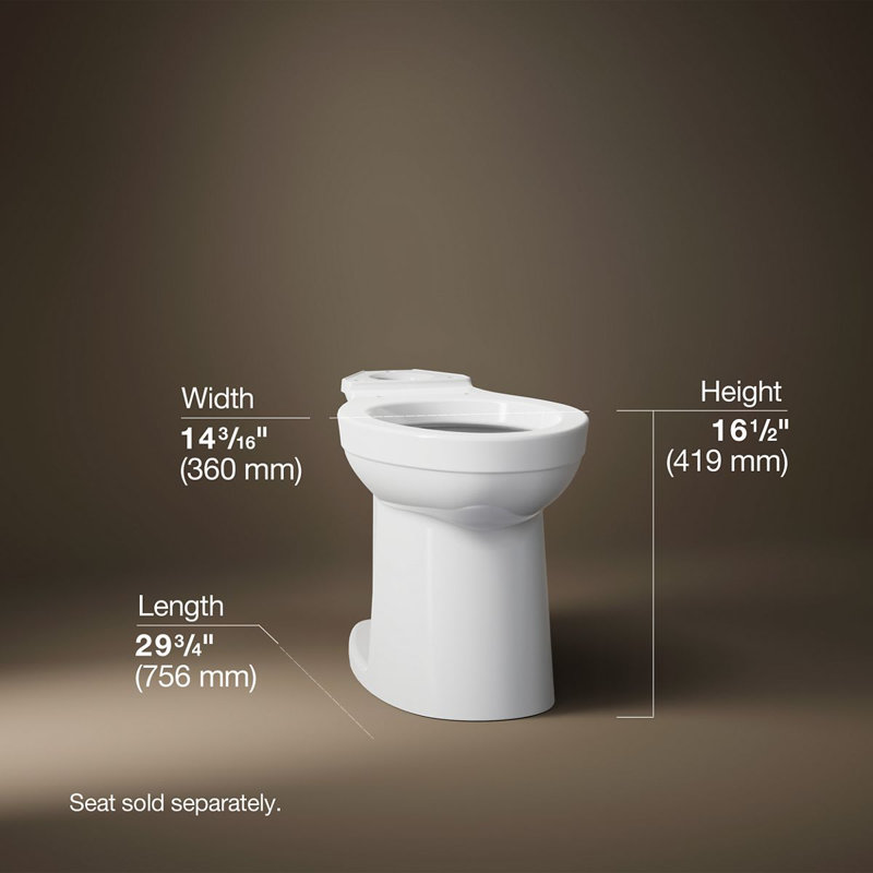 Toilette allongée écoénergétique 1,28 GPF (siège et réservoir non inclus)