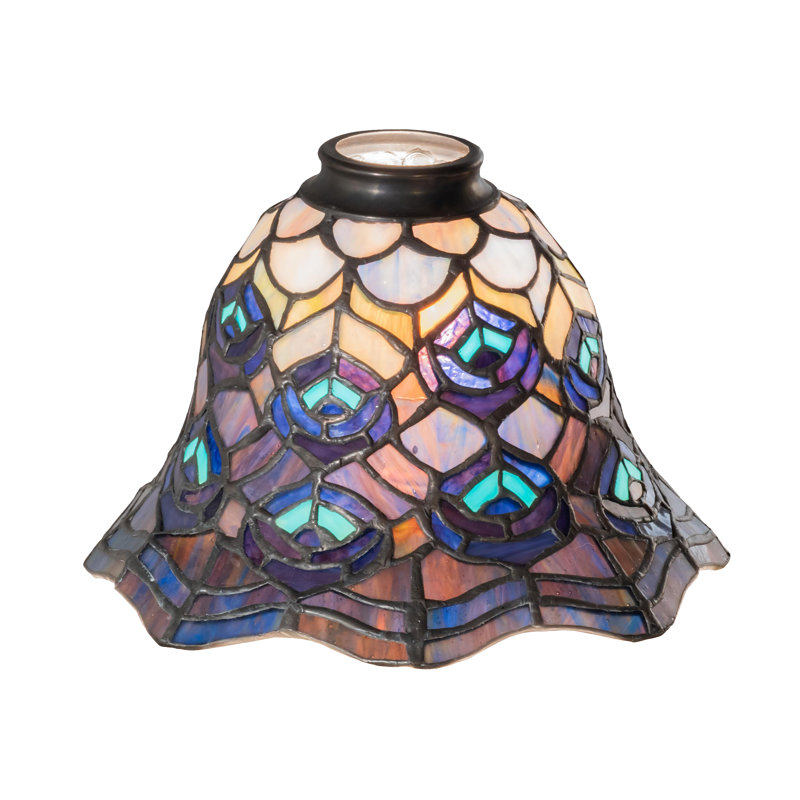 Abat-jour en plumes de paon 8 po de large Tiffany