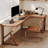  Walnut L-Shaped Solid Wood desks-108609708-108609713