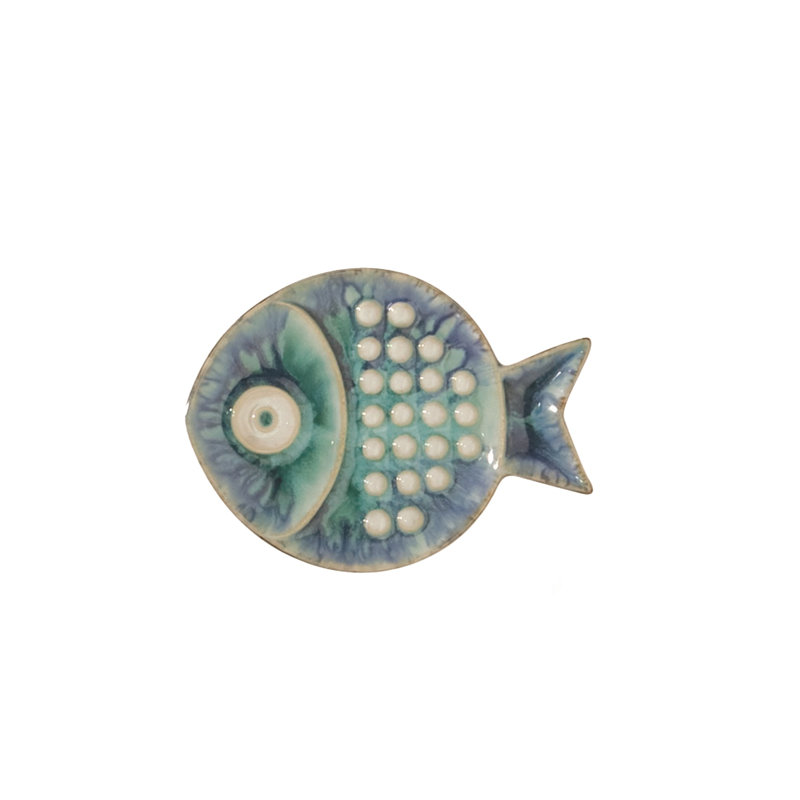 Blue Fish Plate Wall Décor, 9.5" H x 7" W x 1" D