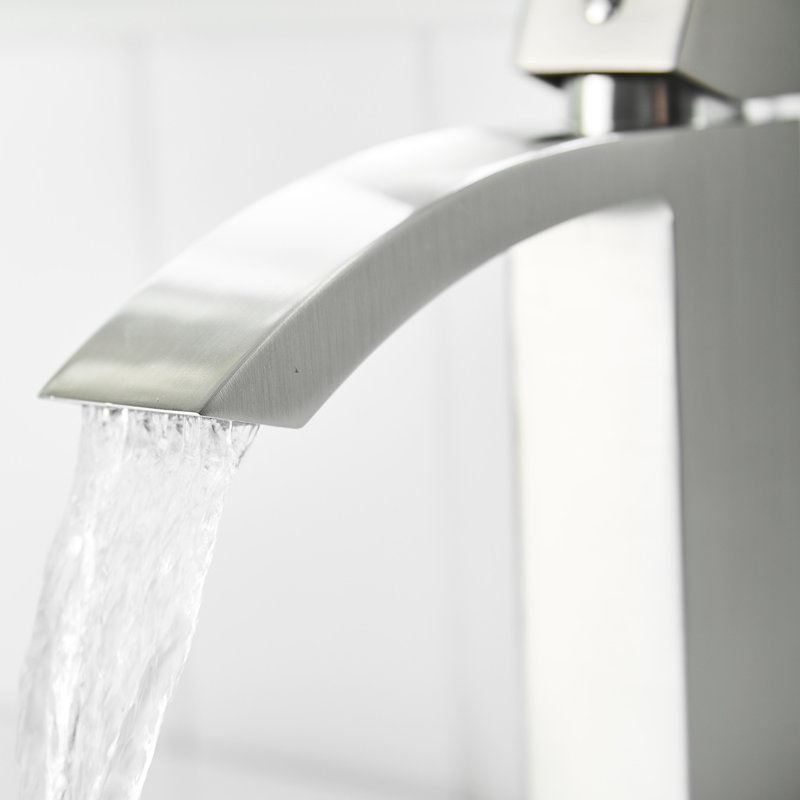 Modern Bathroom Faucet In Brushed Nickel - Deck-Mounted And Matte Black Vanity Basin Single Hole For