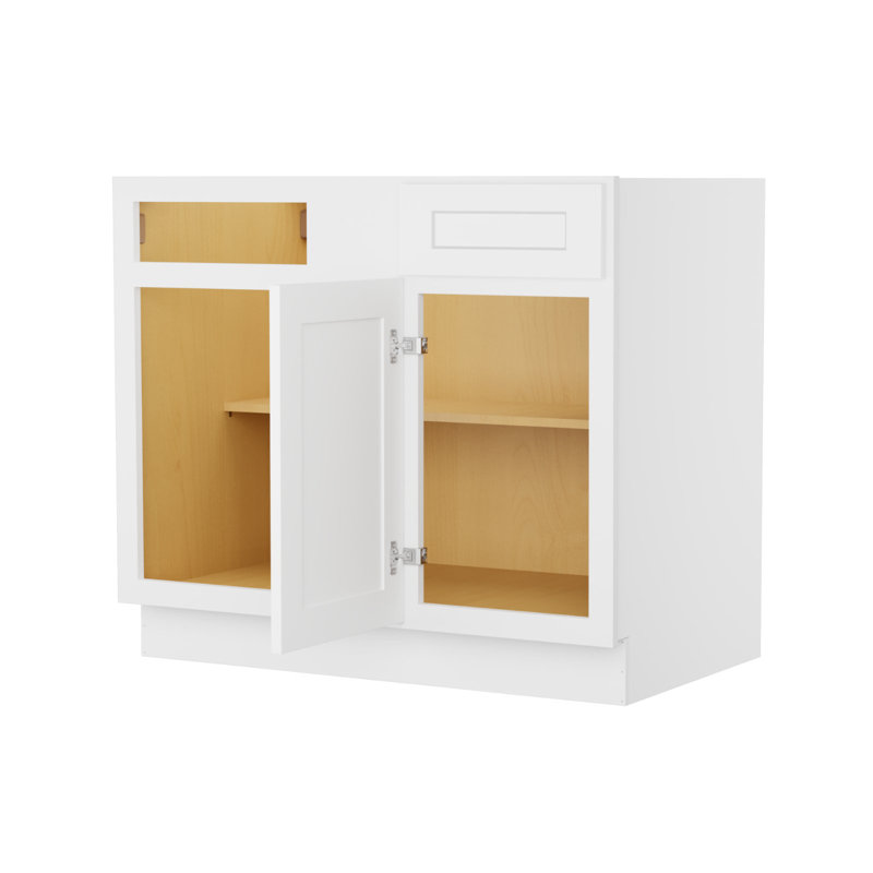 Meuble de cuisine à base aveugle, prêt à assembler, 61 cm de profondeur x 99 cm de largeur x 88 cm de hauteur, blanc, 39"
