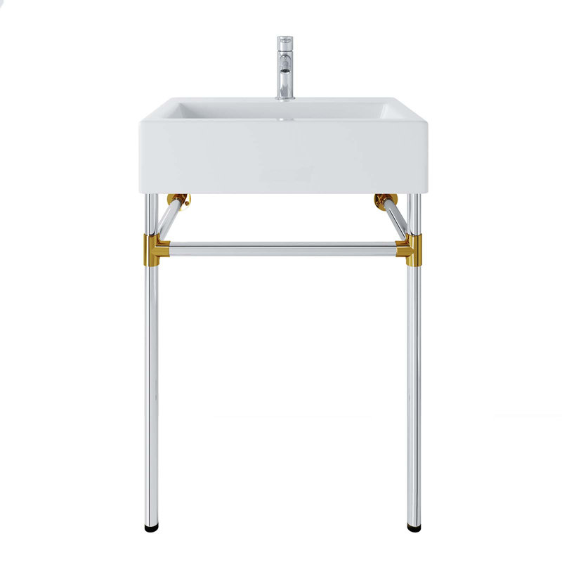 Modway Redeem 24" Acrylic Wall-Mount Bathroom Vanity, Silver