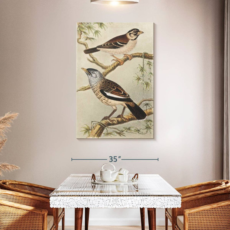Brampt Twee Vogels Op Takken, 48" H x 32" W
