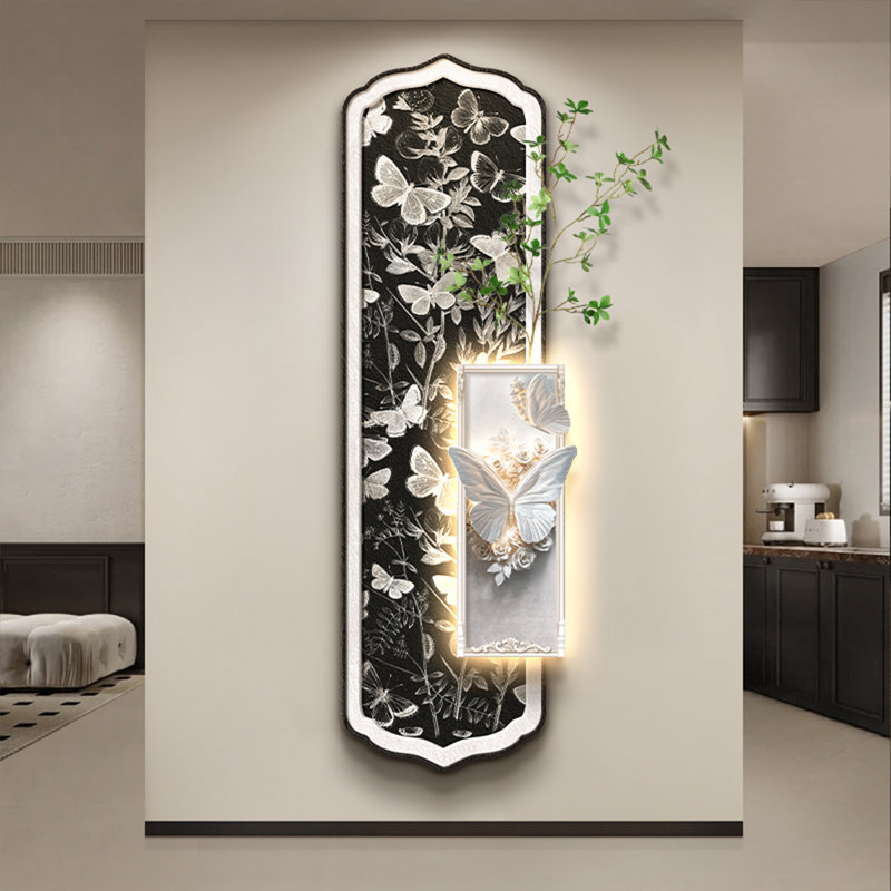 Art mural noir et blanc en forme de grès, H 39,37 po x l 13,78 po