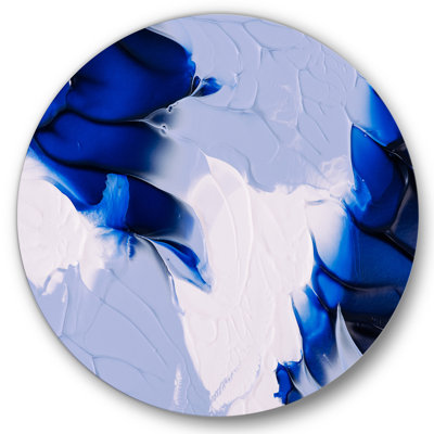 " Abstract Blue Grey And White Waves " Painting Print