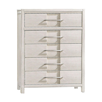 Commode 5 tiroirs l 33,6 po blanche