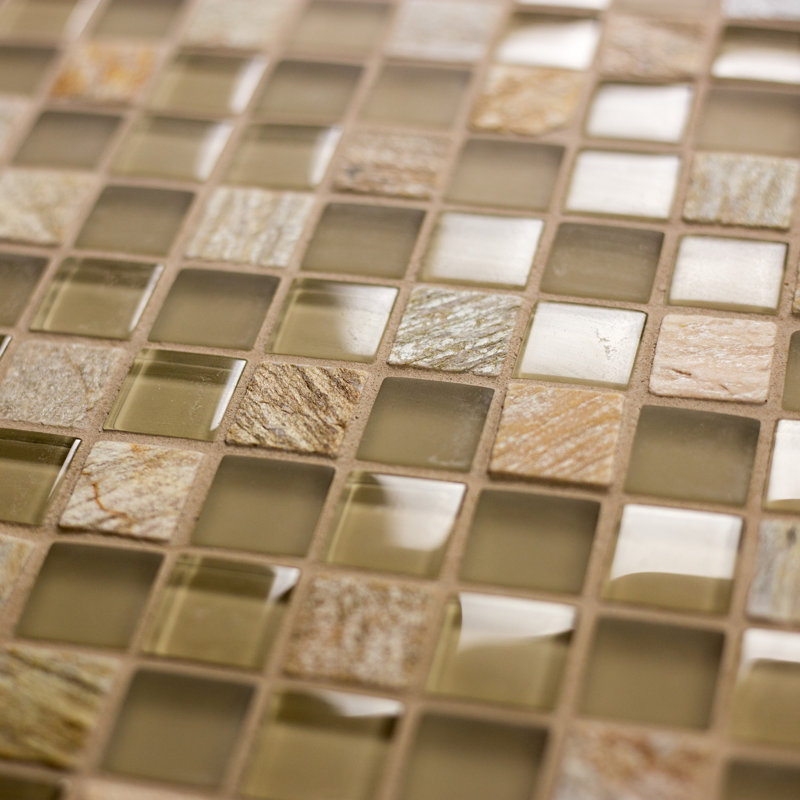 Crystal Stone 0.625 in. x 0.625 in. Glass & Stone Multi Finish Tiny Square Mosaic Decorative Kitchen & Bathroom Wall Tile