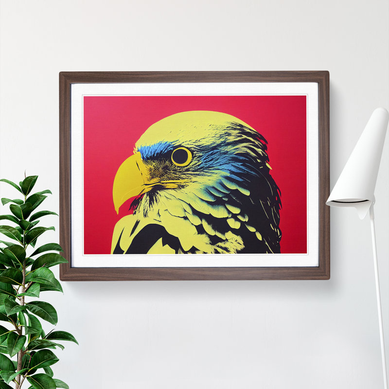 XH1022-9711X Vivid Eagle Bird 1 Piece Single Picture Frame Wall Art, 34cm H x 46cm W x 2cm D, Walnut Framed