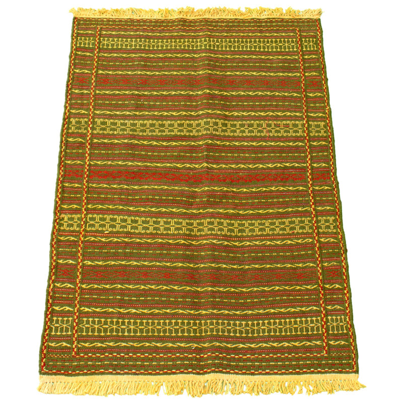 Tapis décoratif en laine noué à la main de conception unique 3 pi 3 po x 5 pi 1 po noué à la main new age kashkoli