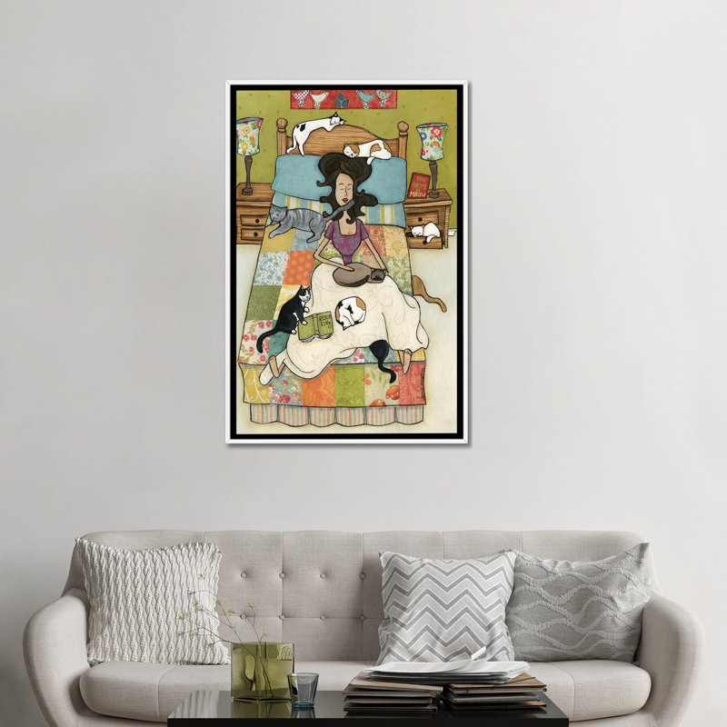 « Rescue kitties » par Jamie Morath-impression, H 48 po x l 32 po x P 1,5 po, Toile blanche encadrée, Pas de tapis