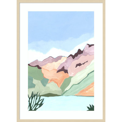 «Mountains II» par Andrea Mejia, impression sur bois encadrée