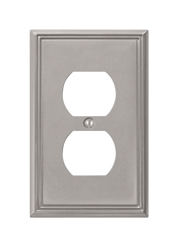 Amerelle Brushed Nickel 1-Gang Metal Duplex Wall Plate