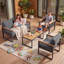  Ensemble de conversation pour 4 personnes avec table basse à motif grain de bois et coussins résistants aux intempéries-298202446-298225280