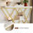 GarveeHome Industrial 3-Tier Entryway Console Table with Storage Shelves - X-Shaped Metal Frame - Narrow Accent Sofa Table for Living Room, Hallway, Foyer - Adjustable Feet - Gold + White