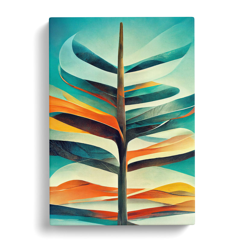 XV1022-4740X Tree Abstract Art No.3 - Print, Wrapped Canvas, 50cm H x 35cm W, No Matte