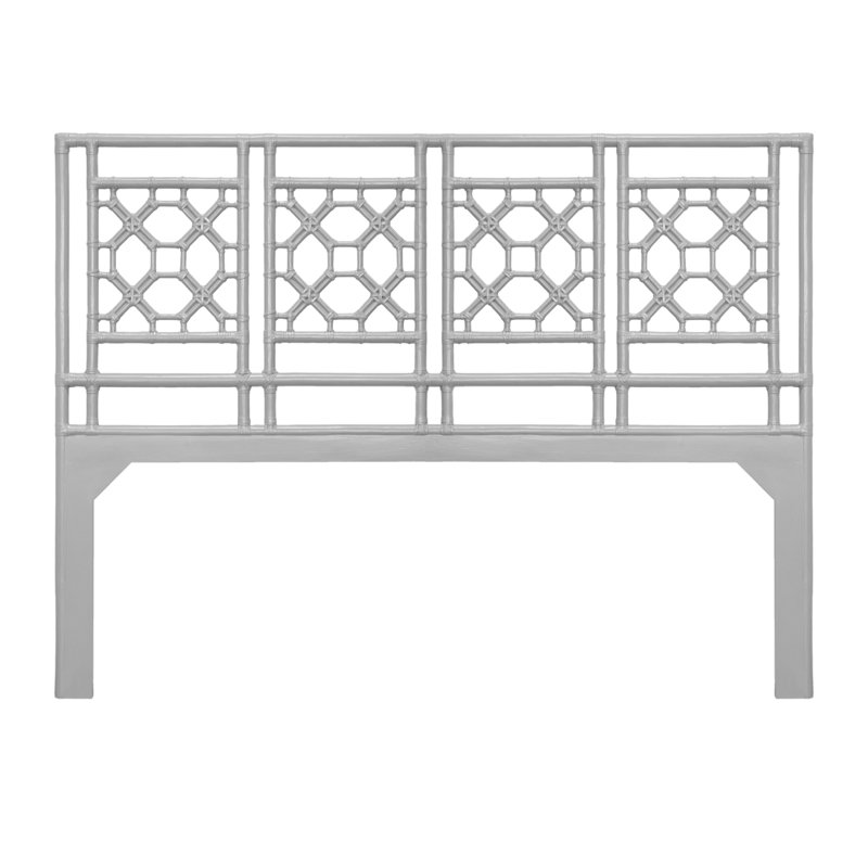 Lattice Back Standard Bed, King, Light Grey