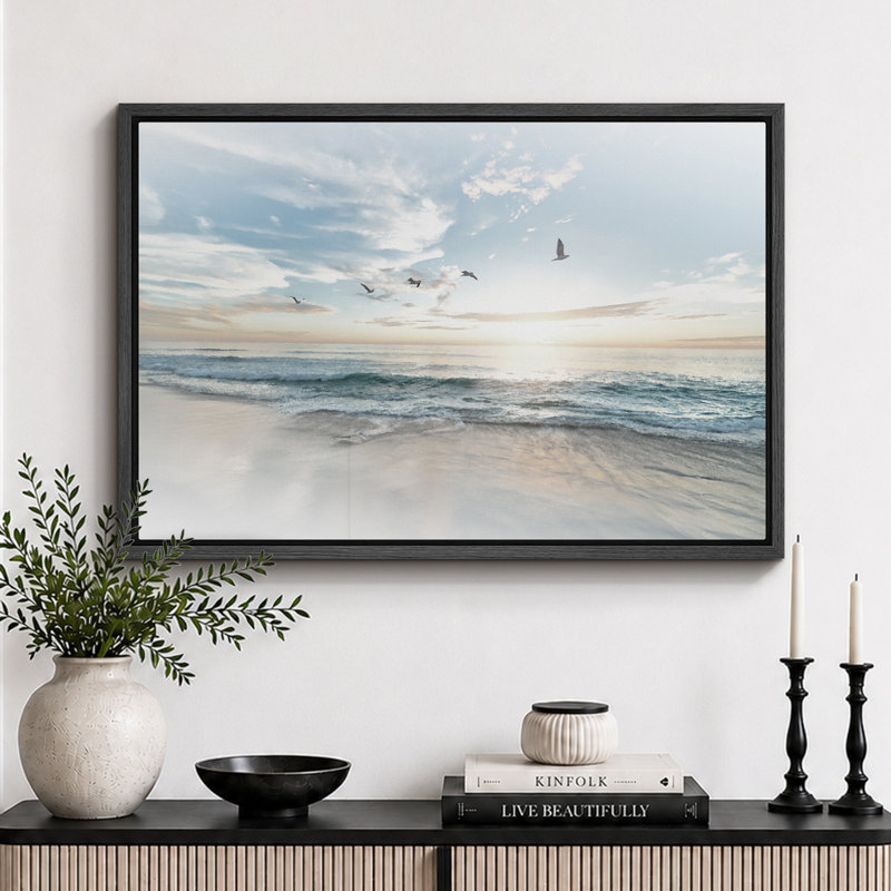 Coastal Beach Sunrise on The Beachy Scene Seagull Coastal Modern Large Canvas Art Wall Art Décoration de chambre à coucher