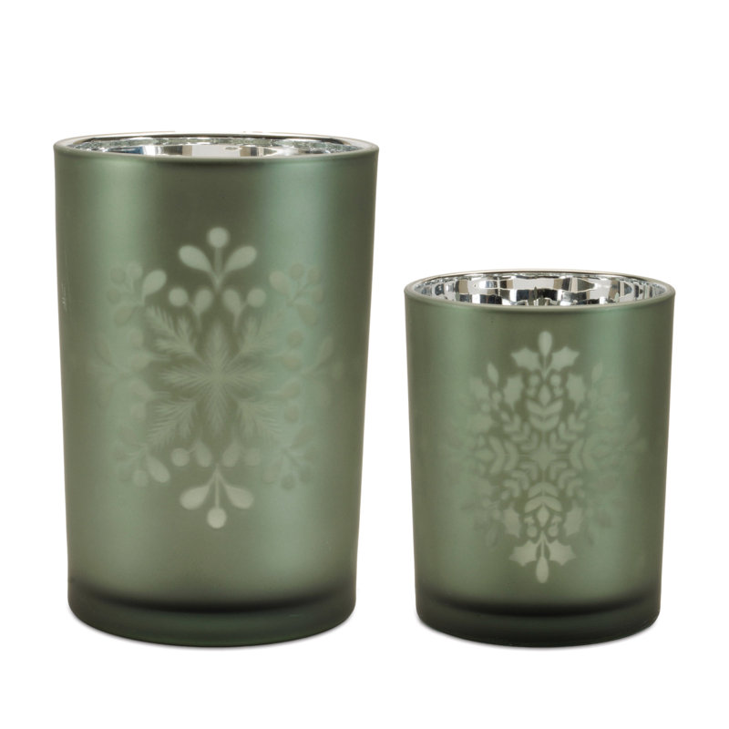Porte-bougie en forme de flocon de neige givré (ensemble de 2)